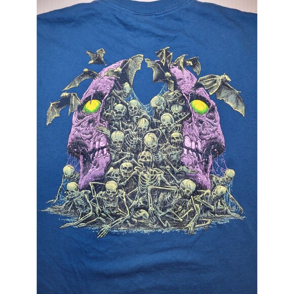 CREATURE Skateboards NHS Vintage 90s Y2K Horror Skull Bats Skeleton Mens S Retro - Picture 2 of 7